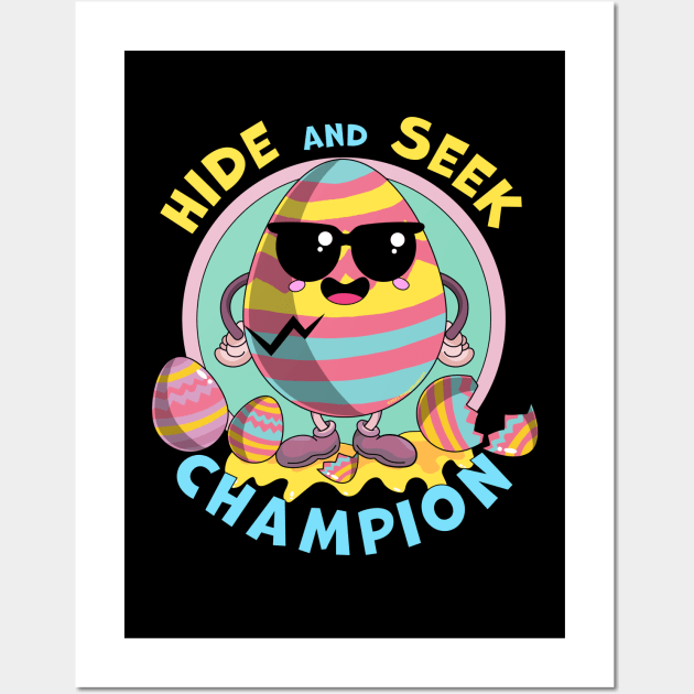 Hide and Seek Champion Egg - Funny Easter Bunny Wall Art by OrangeMonkeyArt